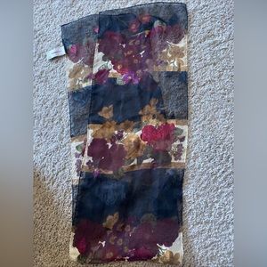 Vintage Liz Claiborne Black Floral Sheer scarf